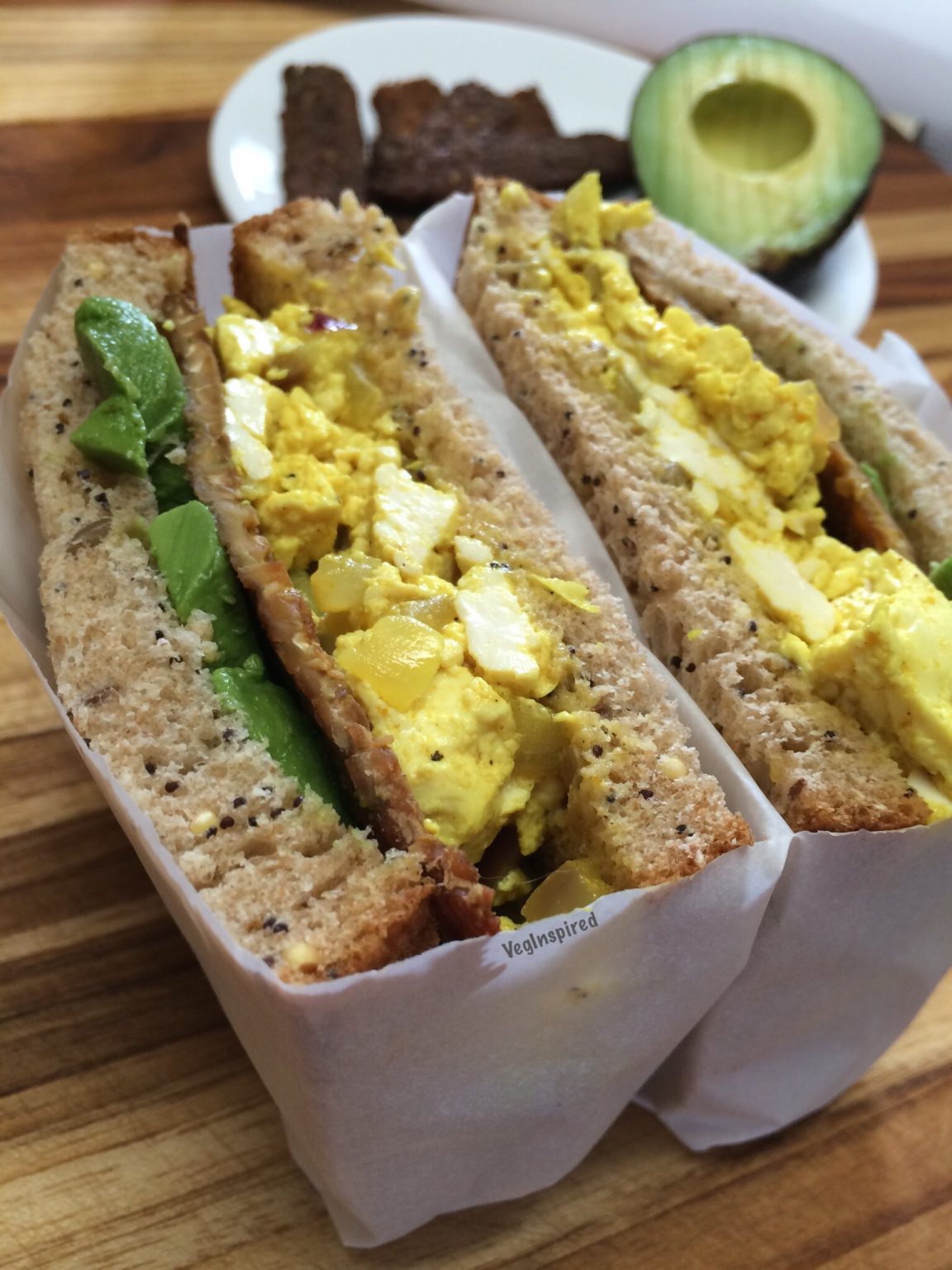 Scrambled Tofu Vegan Breakfast Sandwich - VegInspired