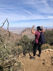 Kathy on the trail to Emory Peak, South Rim Trail