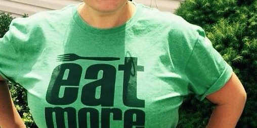 Kathy in her Eat More Plants Shirt - by Goods & Evil