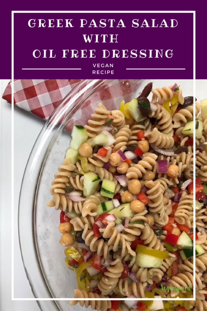 Greek Pasta Salad with Oil-Free Dressing - VegInspired