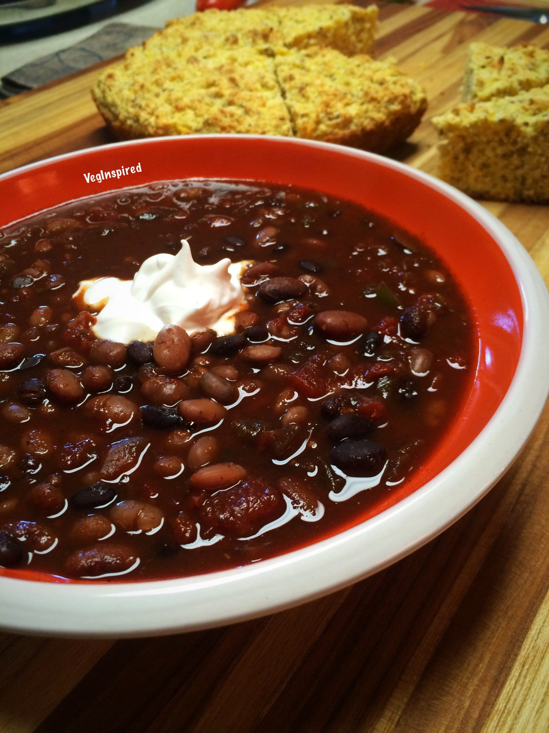 3 Bean & Mushroom Chili vegan VegInspired